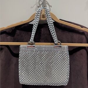 Chainmail Silver Chain Strap evening Bag vintage